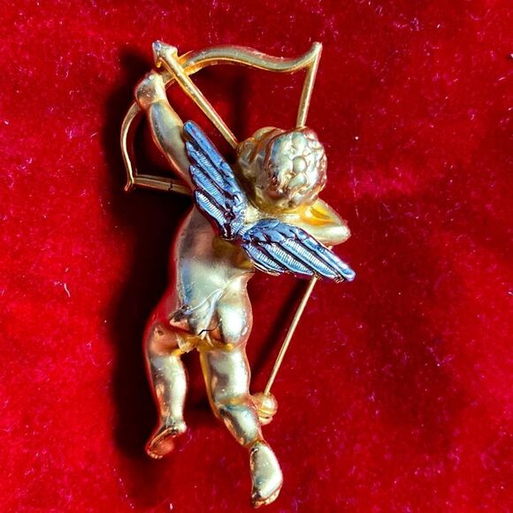 Set of 2 Gold & Silver Angel Brooches - Picture 5 of 9